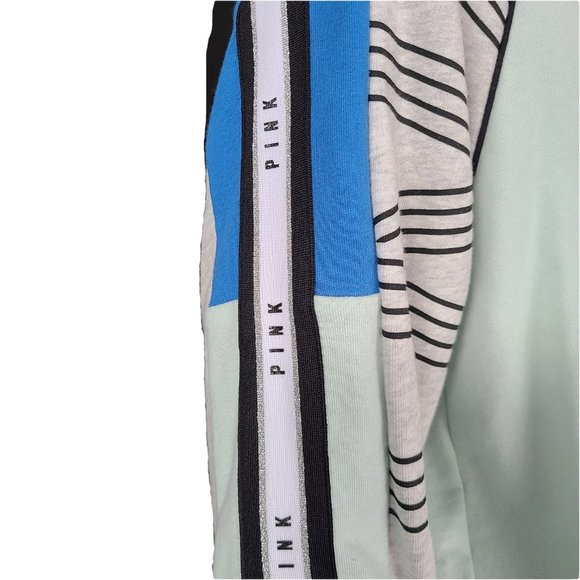 PINK NWT Mint Green & Gray Long Sleeve Sweatshirt - Picture 3 of 4